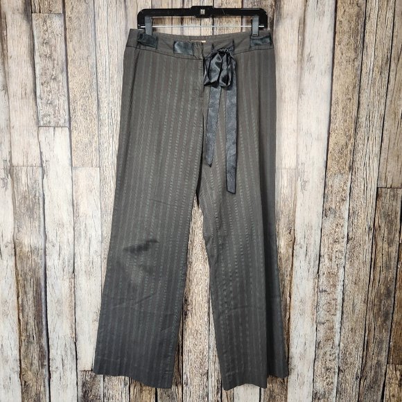 Elevenses Pinstripe Ribbon Belt Pants - 6